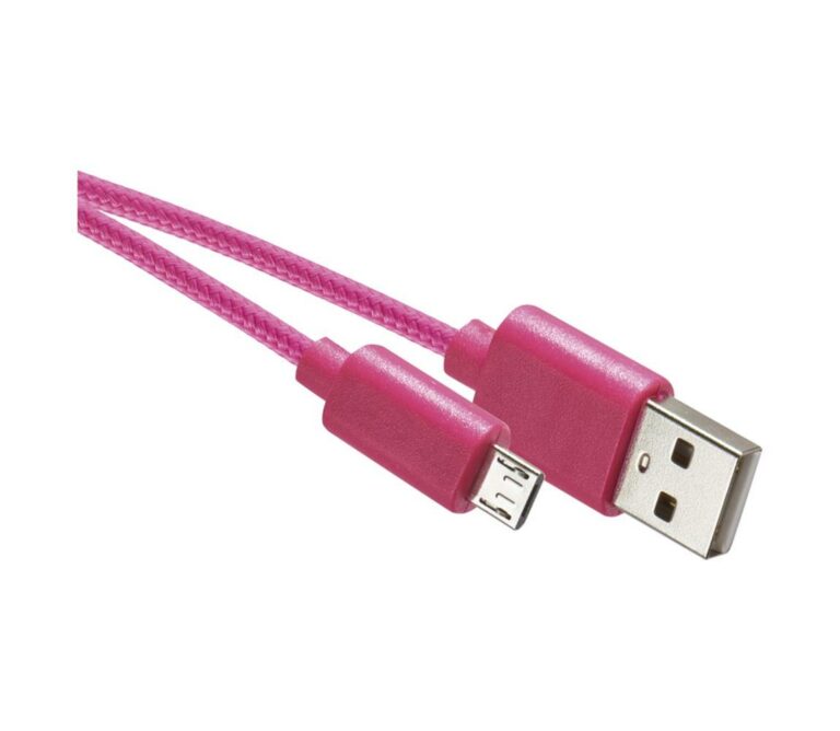 USB kabel USB 2.0 A konektor/USB B micro konektor růžová