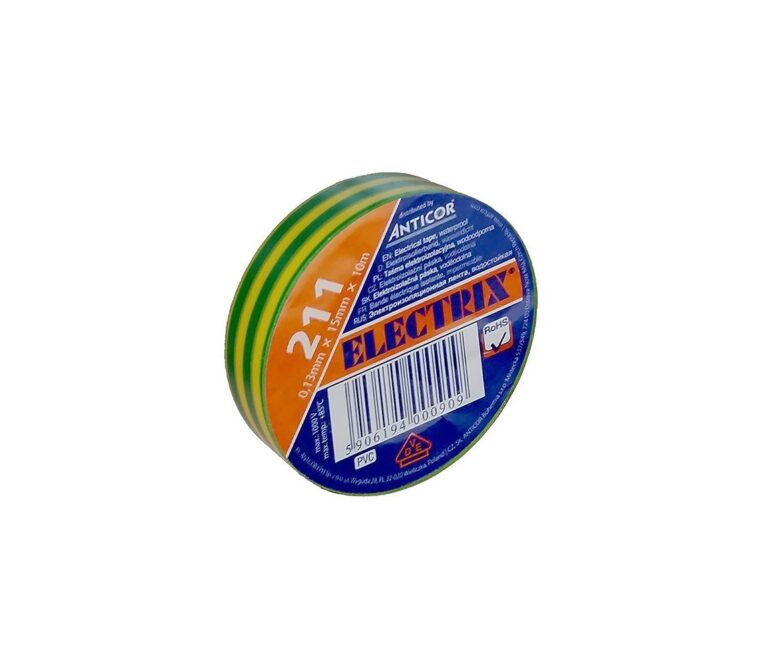 AP01 − Izolační páska ELECTRIX 15mm x 10m žlutozelená