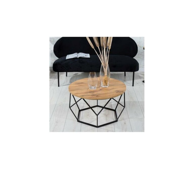 HowHomely Konferenční stolek MARMUR 40x70 cm černá/hnědá