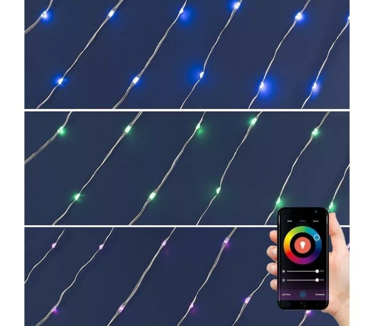 LED RGB Vánoční stmívatelný řetěz 100xLED/29 funkcí 10