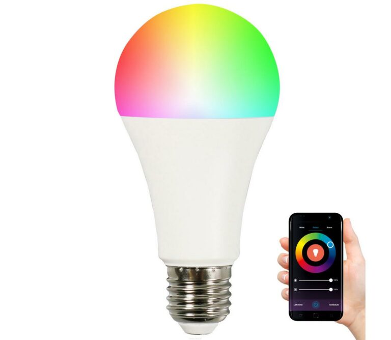 RGB LED Stmívatelná žárovka A65 E27/11W/230V 2700-6500K Wi-Fi Tuya