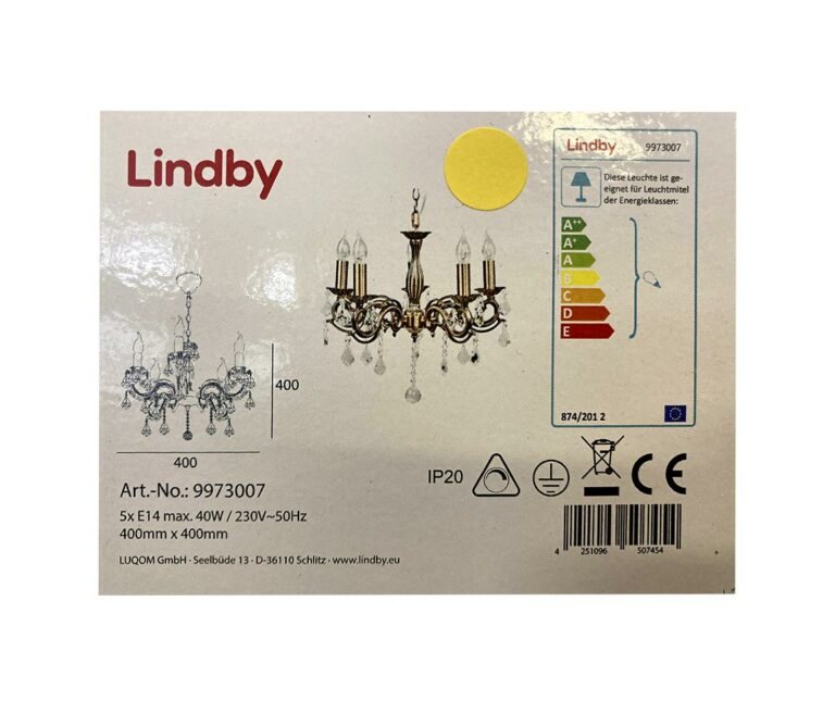 Lindby Lindby - Lustr na řetězu KORA 5xE14/40W/230V