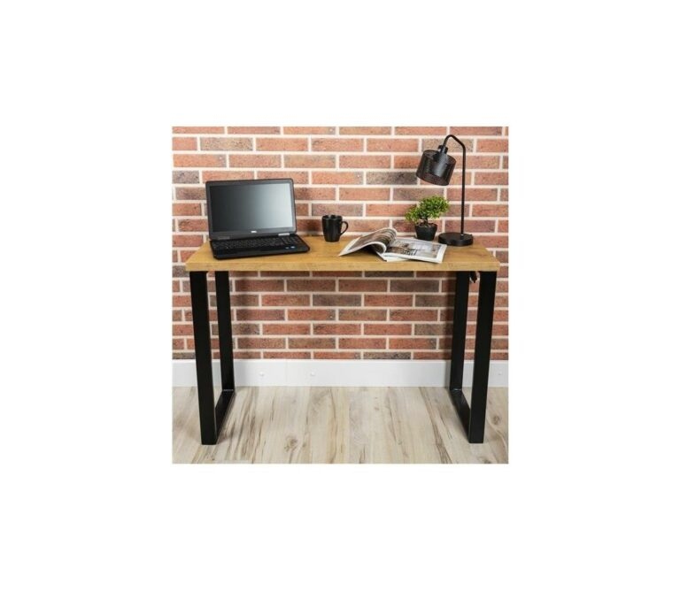 HowHomely Pracovní stůl BLAT 120x40 cm černá/hnědá