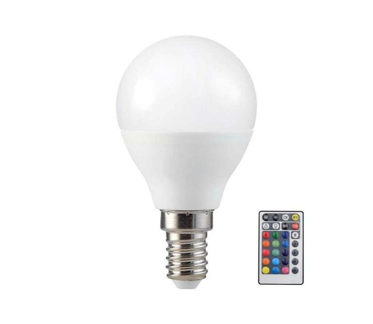 LED RGB Stmívatelná žárovka P45 E14/4