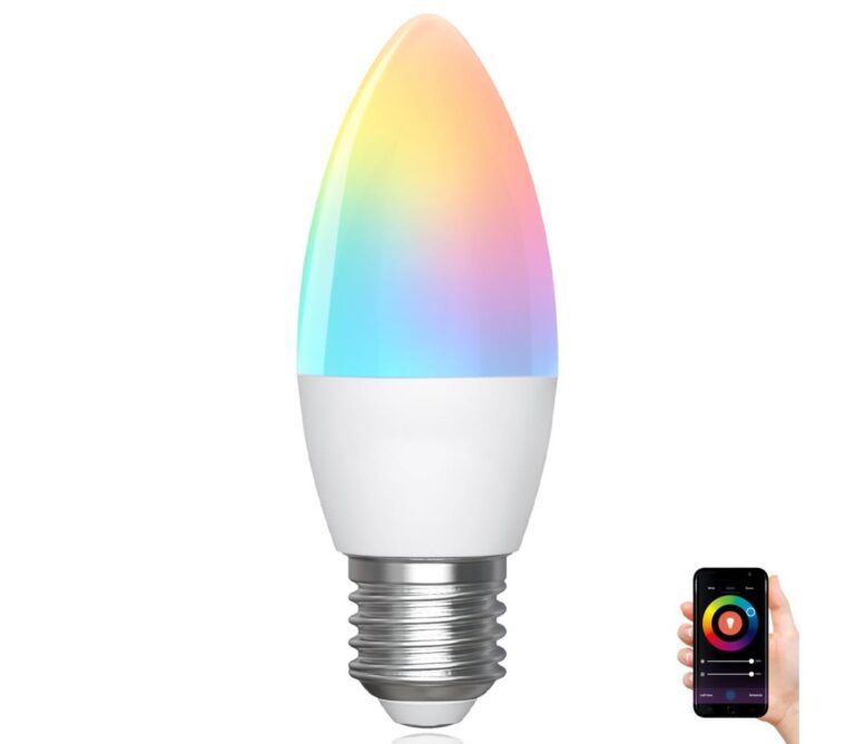 B.V. LED RGBW Stmívatelná žárovka C37 E27/6