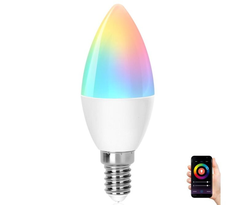 B.V. LED RGBW Stmívatelná žárovka C37 E14/6