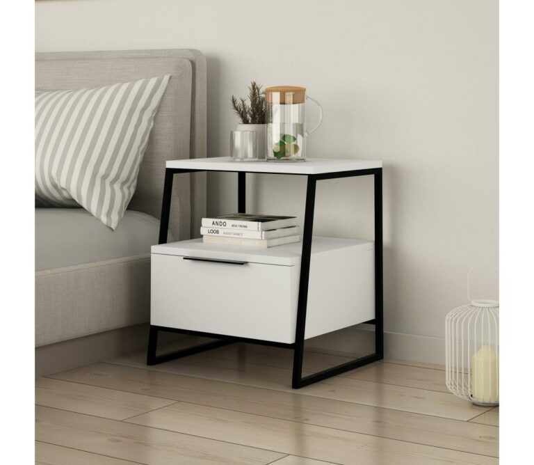 Noční stolek PAL 50x45 cm bílá/černá