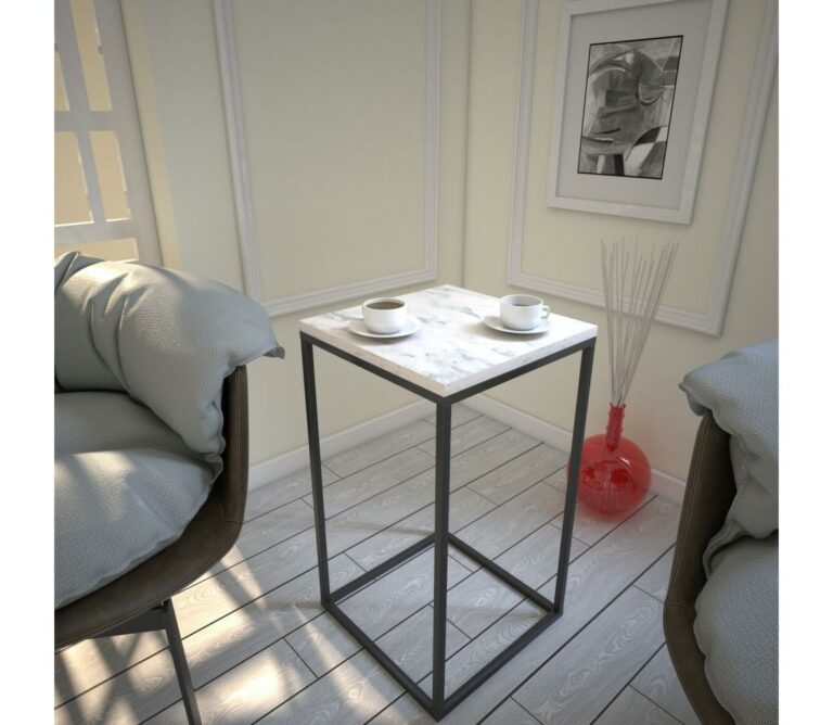 Odkládací stolek PURE 62x35 cm bílá/černá