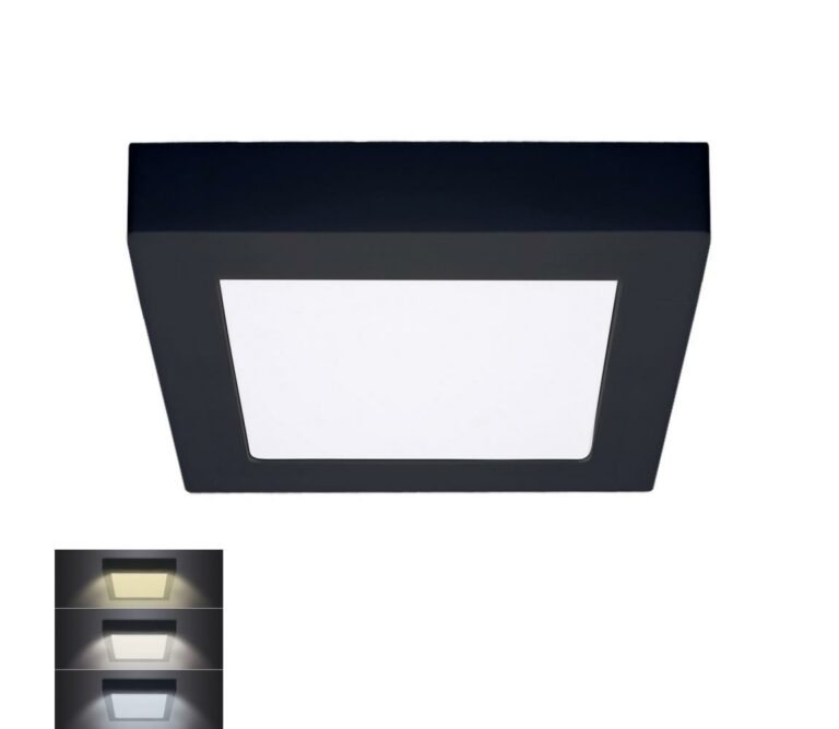 WD171-B- LED Stropní svítidlo LED/12W/230V 3000/4000/6000K černá hranatý