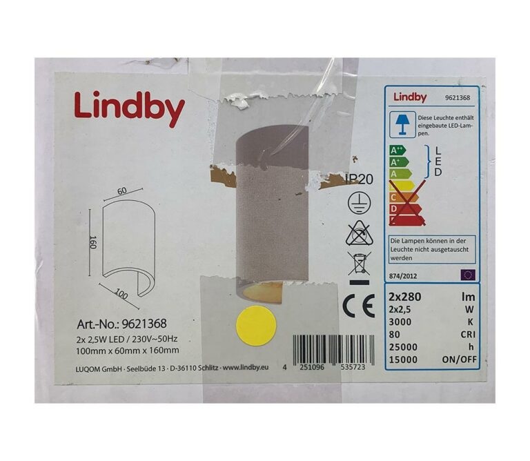 Lindby Lindby - LED Nástěnné svítidlo JENKE 2xLED/2