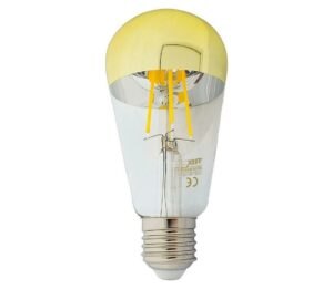 LED Žárovka se zrcadlovým vrchlíkem DECOR MIRROR ST64 E27/8W/230V 4200K zlatá