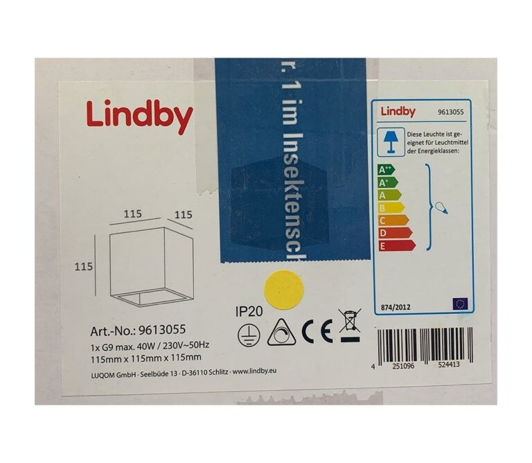 Lindby Lindby - Nástěnné svítidlo JAYEDN 1xG9/40W/230V