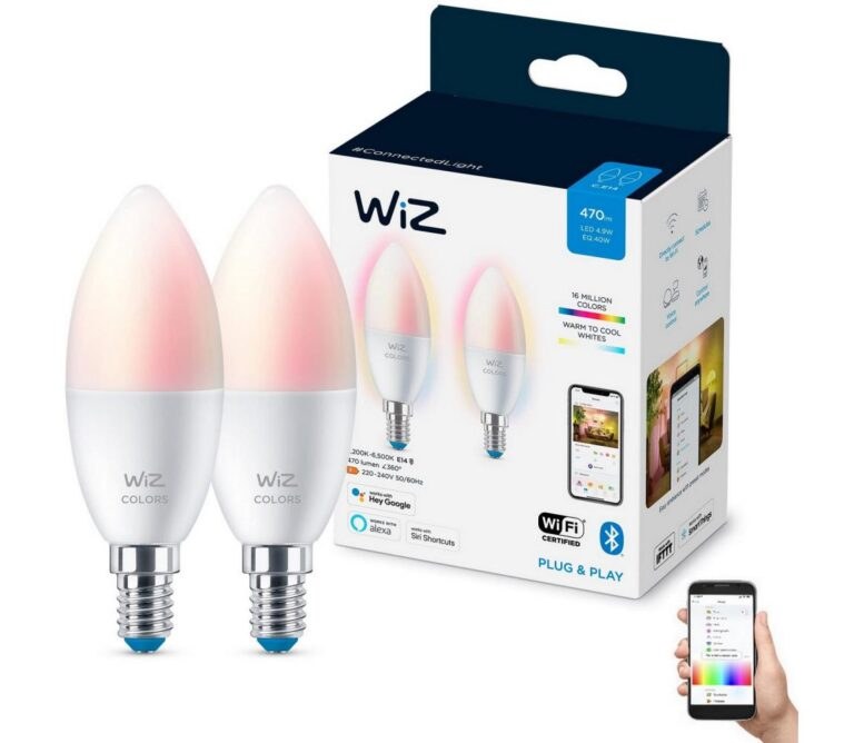 WiZ SADA 2x LED RGBW Stmívatelná žárovka C37 E14/4