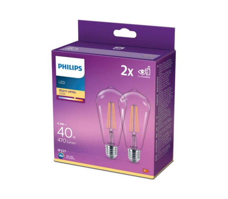 Philips SADA 2x LED Žárovka VINTAGE Philips ST64 E27/4