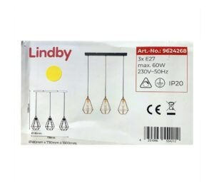 Lindby Lindby - Lustr na lanku ELDA 3xE27/60W/230V