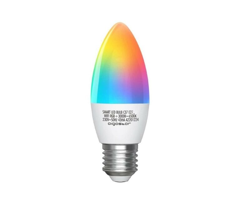B.V. LED RGBW Žárovka C37 E27/5W/230V 3000-6500K Wi-Fi -