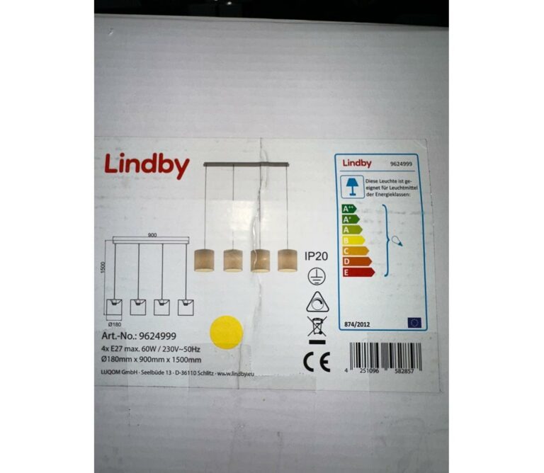 Lindby Lindby - Lustr na lanku ZALIA 4xE27/60W/230V
