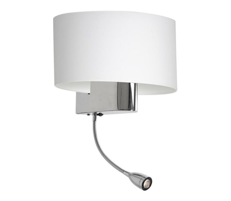 LED Nástěnná lampa CASINO 1xE27/60W/230V + LED/1W/230V bílá