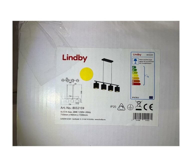 Lindby Lindby - Lustr na lanku VASILIA 4xE14/28W/230V