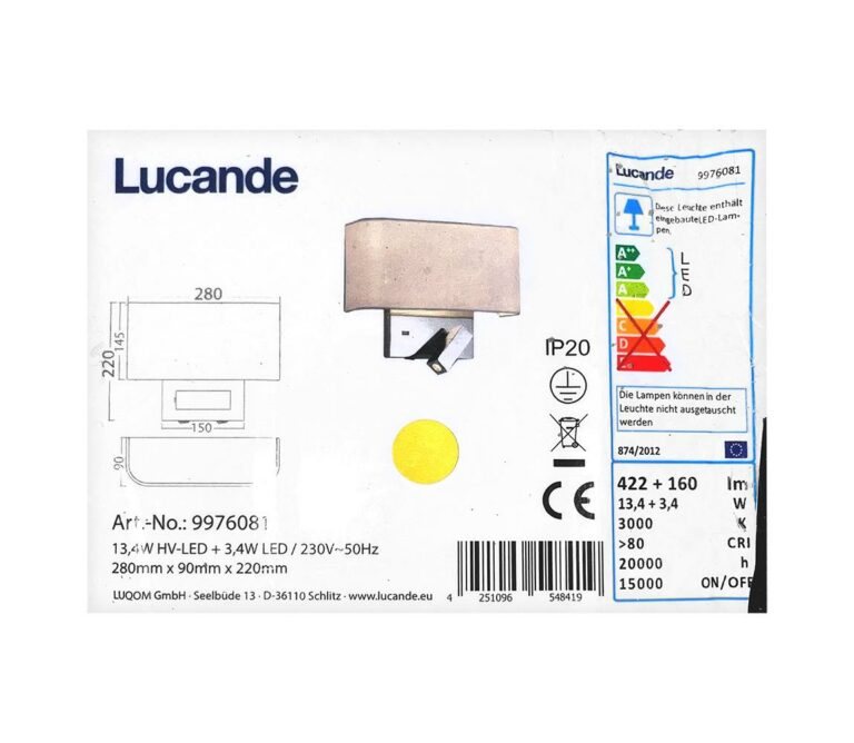 Lucande Lucande - LED Nástěnná lampa VIRVE 1XLED/13