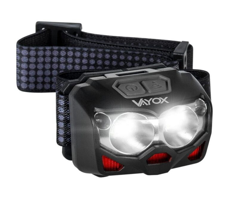 Vayox LED Nabíjecí čelovka se senzorem 2xLED/5W/5V/3xAAA IP65 500 lm 10