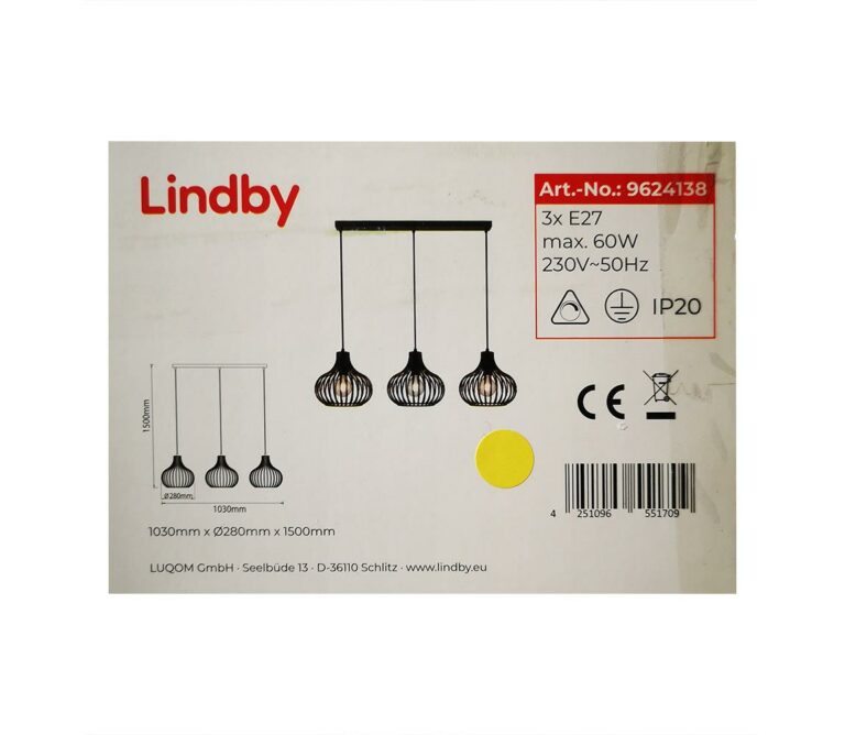 Lindby Lindby - Lustr na lanku FRANCES 3xE27/60W/230V