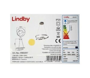 Lindby Lindby - LED Stmívatelný lustr na lanku SMART VERIO LED/27W/230V + DO