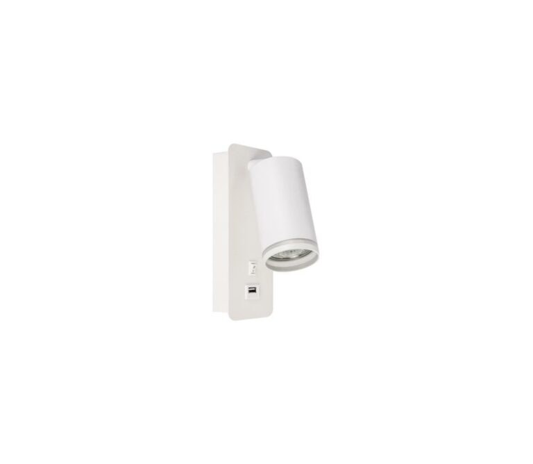 Nástěnné bodové svítidlo s USB nabíječkou 1xGU10/35W/230V bílá