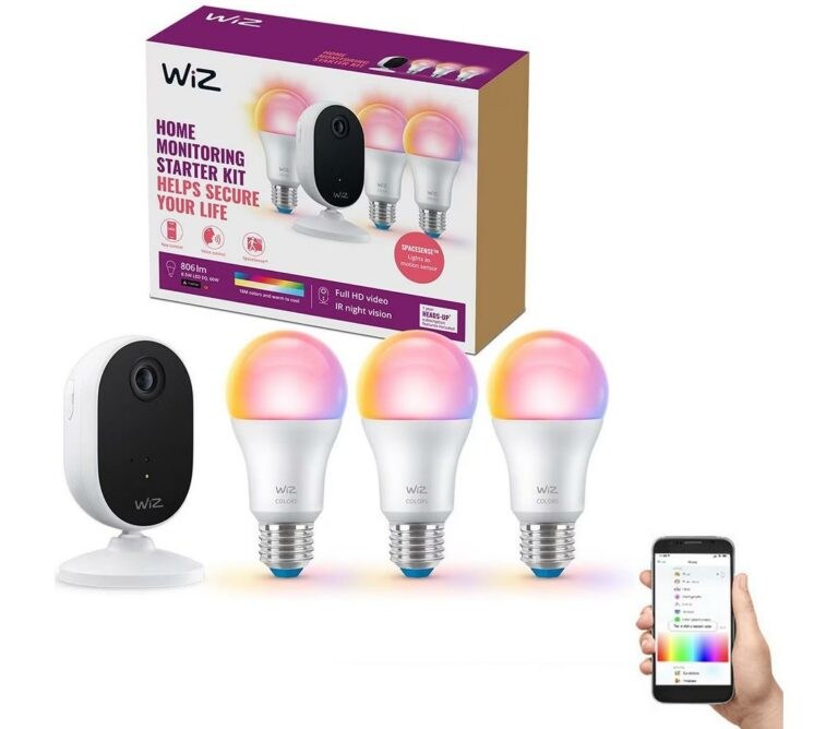 WiZ WiZ-Sada pro monitorování domácnosti:1xkamera+ 3xLED RGB žárovka 8