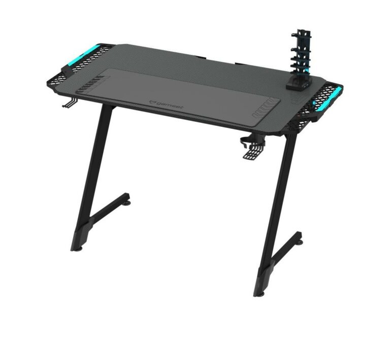 Herní stůl SNAKE s LED RGB podsvícením 100x60 cm černá